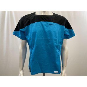 Mobb Women's Medical Scrub Top Size XL Blue Black